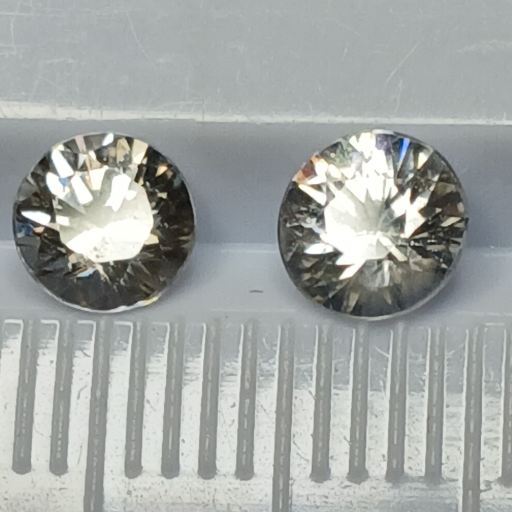 Sparkling Silver White Zircon Pair 5mm Round